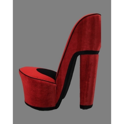 Schuhsessel High Heel Rot/Schwarz