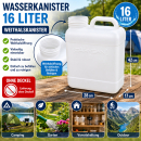 Carysan Weithals-Kanister 16 Liter mit Tragegriff – Trinkwasser geeignet