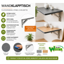 Universal Wandklapptisch - mit Edelstahl-Klappenaussteller