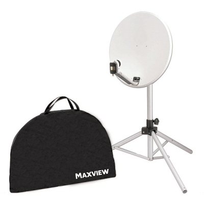Maxview Portable-Sat-Kit 65 cm mit Receiver 12/230 V und easy find LNB