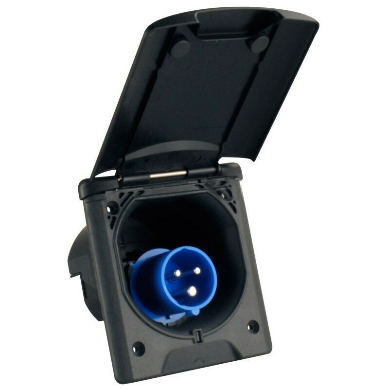CEE-Einspeisesteckdose-schwarz-mit-Magnetverschluss, 27,50 €