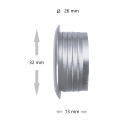 Push Lock Schlösser - Mini - 26mm Rosette+Knopf - 3er Set - silber