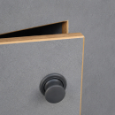 Push Lock Schlösser - Mini - 26mm Rosette+Knopf - 3er Set - dunkelgrau