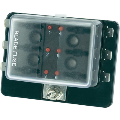 KFZ Sicherungshalter 6 Flach-Sicherungen mit LEDs inkl. Sicherungen, 23,90 €