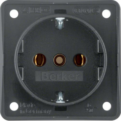 Berker Integro Einbausteckdose für 230V - schwarz
