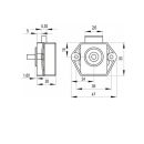 Push Lock Schlösser - Mini - 26mm Rosette+Knopf - 5er Set - silber