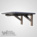 Wandklapptisch mit Edelstahl Klappenaussteller Anthrazit-Metallic B45 x T31 cm