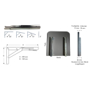 Wandklapptisch mit Edelstahl Klappenaussteller Anthrazit-Metallic B45 x T45 cm