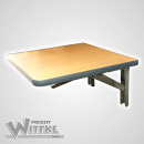 Wandklapptisch mit Edelstahl Klappenaussteller Apfelholz Dekor B30 x T31 cm