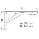 Wandklapptisch mit Edelstahl Klappenaussteller Apfelholz Dekor B30 x T31 cm