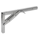 Wandklapptisch mit Edelstahl Klappenaussteller Apfelholz Dekor B40 x T45 cm