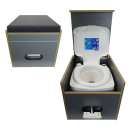 Toiletten Hocker mit Toilette Porta Potti 165 - Polster schwarz Stauraum Hocker