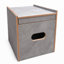 Toilettenhocker grau mit Toilette Porta Potti 165 - Polster schwarz Stauraum Hocker