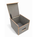 Toilettenhocker grau mit Toilette Porta Potti 335 - Polster schwarz Stauraum Hocker