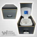 Toiletten Hocker mit Toilette Porta Potti 145 - Polster schwarz Stauraum Hocker