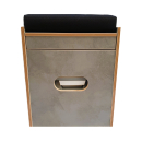 Toilettenhocker grau mit Porta Potti 365 - inkl. Polster schwarz