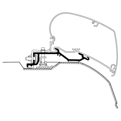 Thule Adapter für Ducato flache Version Markisenbreite 3,75/ 4,0m, Omn. 6002/6900