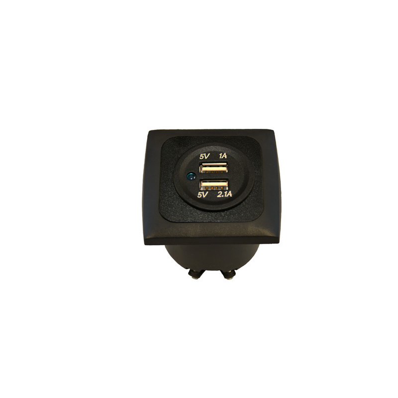 Steckdose USB zweifach + Rahmen + Einbaudose 3.1A - Schwarz, 18,90 €