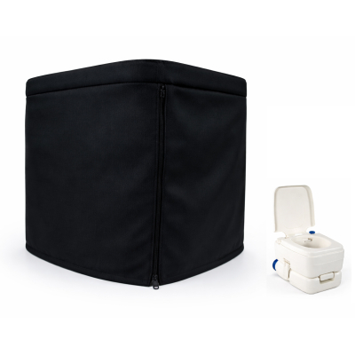 Stoffhocker schwarz für Bi-Pot 39 mit Polster und Toilette