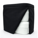 Stoffhocker schwarz mit Fiamma Bi-Pot 30 - mit Polster und Toilette