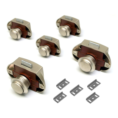 Premium Push Lock Schlösser - 5er Set - silber (vernickelt)
