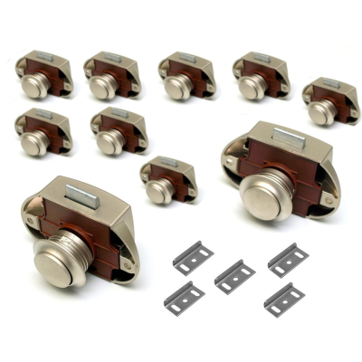 Premium Push Lock Schlösser - 10er Set - silber (vernickelt)