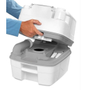 Stoffhocker schwarz mit Porta Potti 345 - mit Polster und Toilette