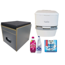 Toiletten Hocker Porta Potti 165 Polster schwarz Set mit...