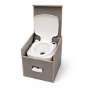 Toilettenhocker grau mit Porta Potti 365 - inkl. Polster schwarz - Set mit Toilette und Zubehör