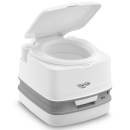 Toilettenhocker grau mit Porta Potti 145 - inkl. Polster schwarz - Set mit Toilette und Zubehör