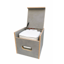 Toilettenhocker grau mit Toilette Porta Potti 335 - Polster blau Stauraum Hocker