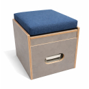 Toilettenhocker grau mit Porta Potti 145 - inkl. Polster...