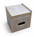 Toilettenhocker grau mit Porta Potti 145 - inkl. Polster blau