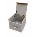 Toilettenhocker grau mit Toilette Porta Potti 145 - Polster blau Stauraum Hocker