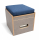Toilettenhocker grau mit Porta Potti 145 - inkl. Polster blau