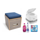 Toilettenhocker grau mit Porta Potti 145 - inkl. Polster...