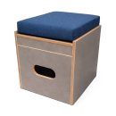 Toilettenhocker grau mit Porta Potti 145 - inkl. Polster blau - Set mit Toilette und Zubehör