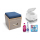 Toilettenhocker grau mit Porta Potti 145 - inkl. Polster blau - Set mit Toilette und Zubehör