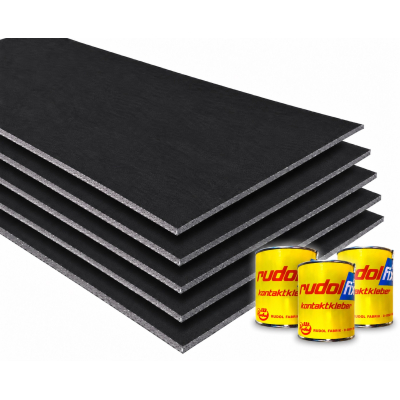 X-Trem Isolator 200 x 100cm - 10mm - 5er Set - inkl. 3x Rudolfix 640g Kontaktkleber