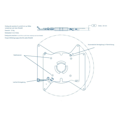 Scopema Drehkonsolen für VW T5  - Fahrerseite - Beifahrerseite - Set CBTO13RG2 / CBTO13RD2