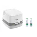 Thetford Porta Potti 345 Weiß - Toilette inkl. 2 x Thetford Aqua Kem Green 1,5 Liter  - Set