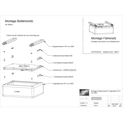 Scopema Drehkonsole Fahrerseite für Mercedes Vito W638 vor 2004 - CBTRO02G2V