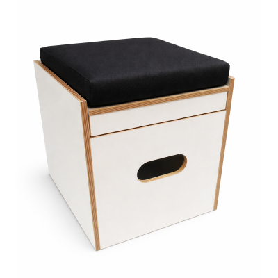 Toilettenhocker weiß für Porta Potti 335 - inkl. Polster schwarz