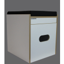 Toilettenhocker weiß mit Toilette Porta Potti 335  - Polster schwarz Stauraum Hocker