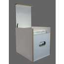 Toilettenhocker weiß mit Toilette Porta Potti 335  - Polster schwarz Stauraum Hocker