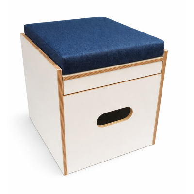 Toilettenhocker weiß für Porta Potti 335 - inkl. Polster blau