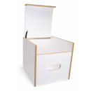 Toiletten Hocker weiß mit Toilette Porta Potti 335  - Polster blau Stauraum Hocker