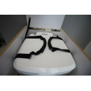 Toilettenhocker weiß mit Toilette Porta Potti 165 - Polster schwarz Stauraum Hocker