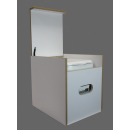 Toilettenhocker weiß mit Toilette Porta Potti 165 - Polster blau Stauraum Hocker