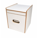 Toilettenhocker weiß mit Toilette Porta Potti 165 - Polster blau Stauraum Hocker